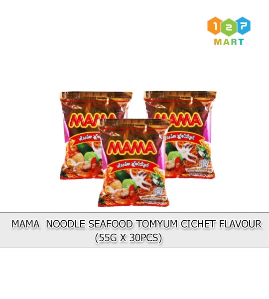 MAMA  NOODLE SEAFOOD TOMYUM CICHET FLAVOUR (55G X 30PCS)