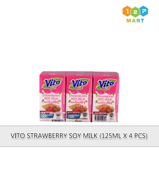 VITO STRAWBERRY SOY MILK (125ML X 4 PCS)