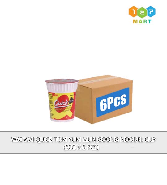 WAI WAI QUICK TOM YUM MUN GOONG NOODEL CUP  (60G X 6 PCS)