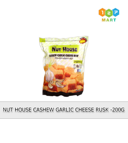 NUT HOUSE CASHEW GARLIC CHEESE RUSK -200G x 50 Pcs