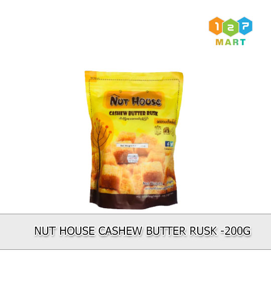 NUT HOUSE CASHEW BUTTER RUSK -200G x 50 Pcs