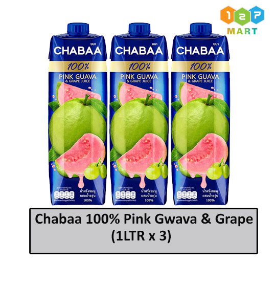 Chabaa 100% Pink Gwava & Grape(1Litre x 3)